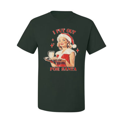 I Put Out For Santa | Funny Women Milk and Cookies Ugly Christmas Men's T-Shirt