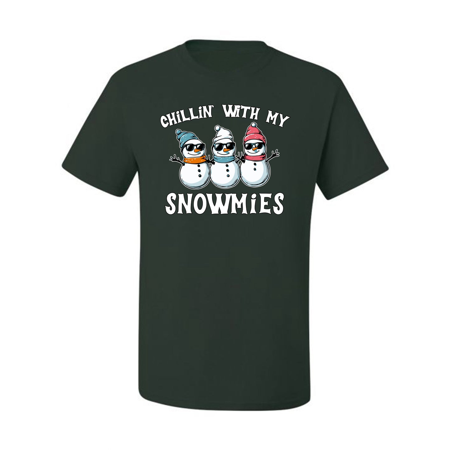 Chillin With My Snowmies, Funny Cute Snow Man Winter Holiday Snowman Homies  Ugly Christmas Men's T-Shirt