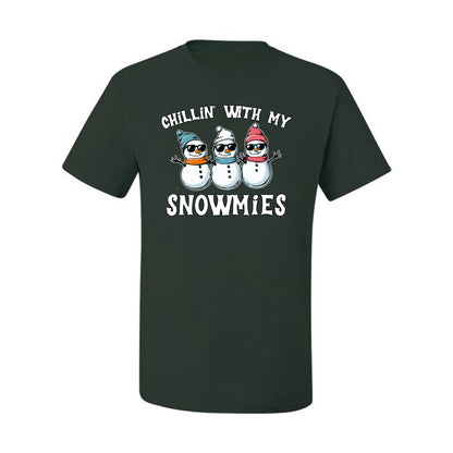 Chillin With My Snowmies, Funny Cute Snow Man Winter Holiday Snowman Homies  Ugly Christmas Men's T-Shirt