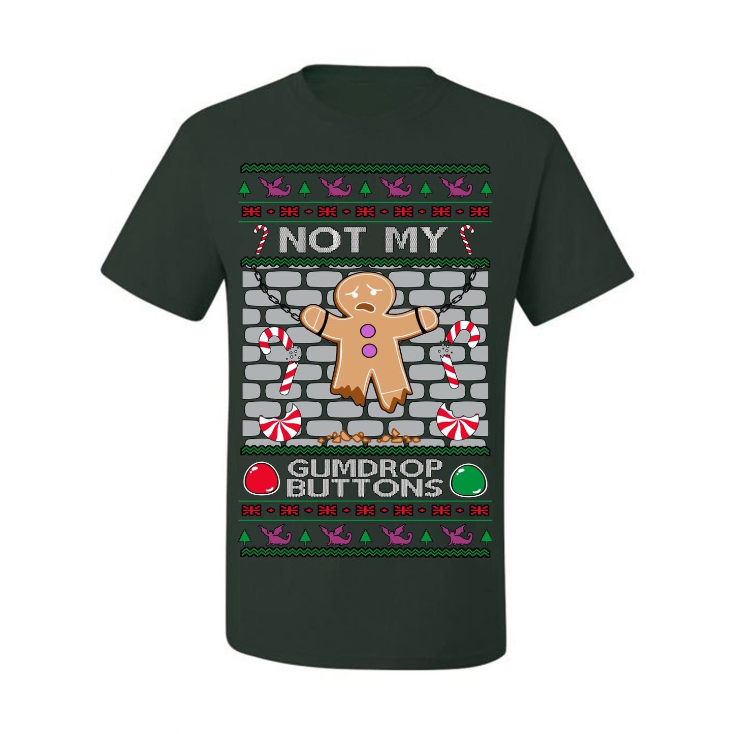 Not My Gumdrop Buttons, Funny Classic 2000s Kid Teen Movie Quote, Ugly Christmas Sweater Ugly Christmas Men's T-Shirt