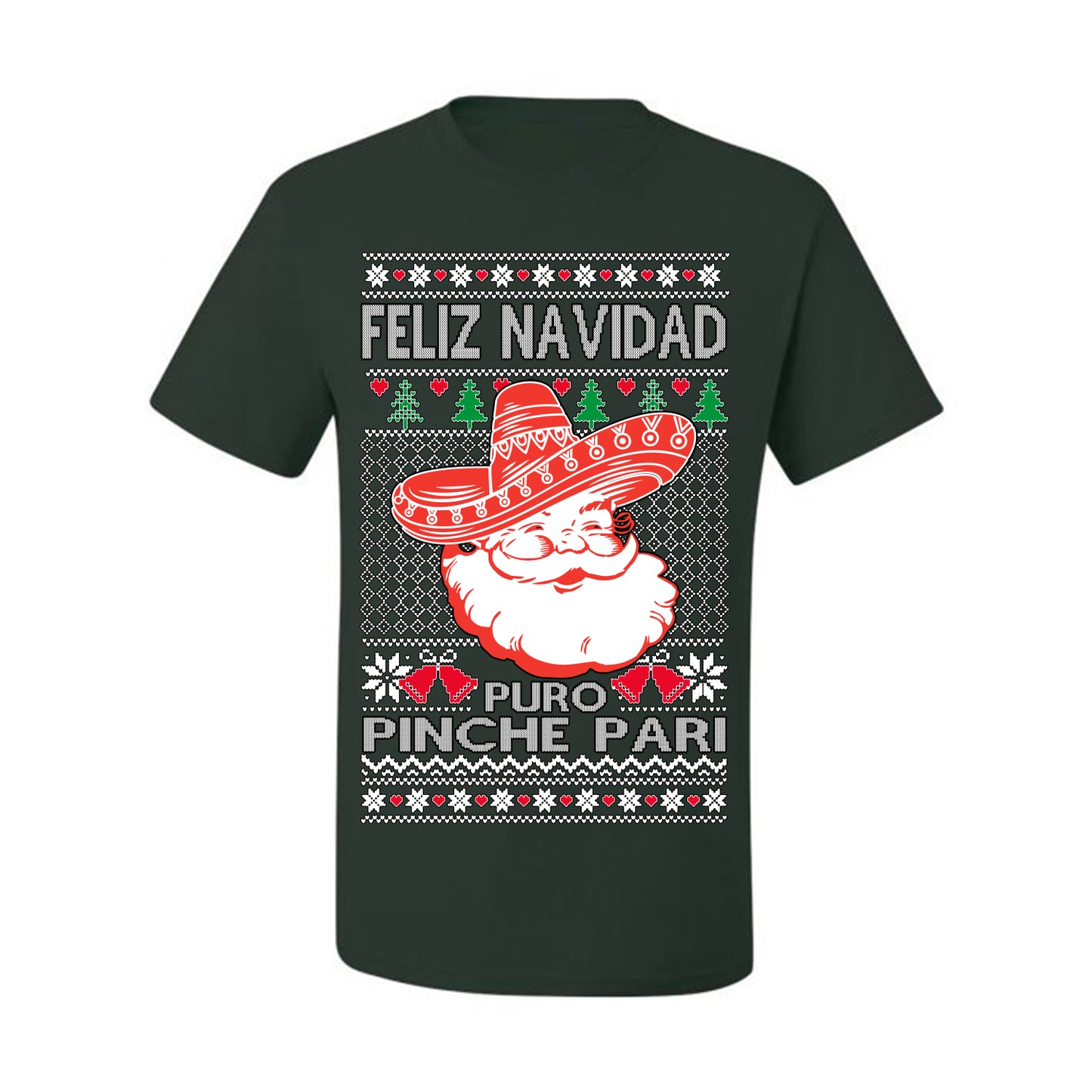 Feliz Navidad Puro Pinche Pari, Funny Spanish Song Latin Pop Music Lyrics, Ugly Christmas Sweater Ugly Christmas Men's T-Shirt