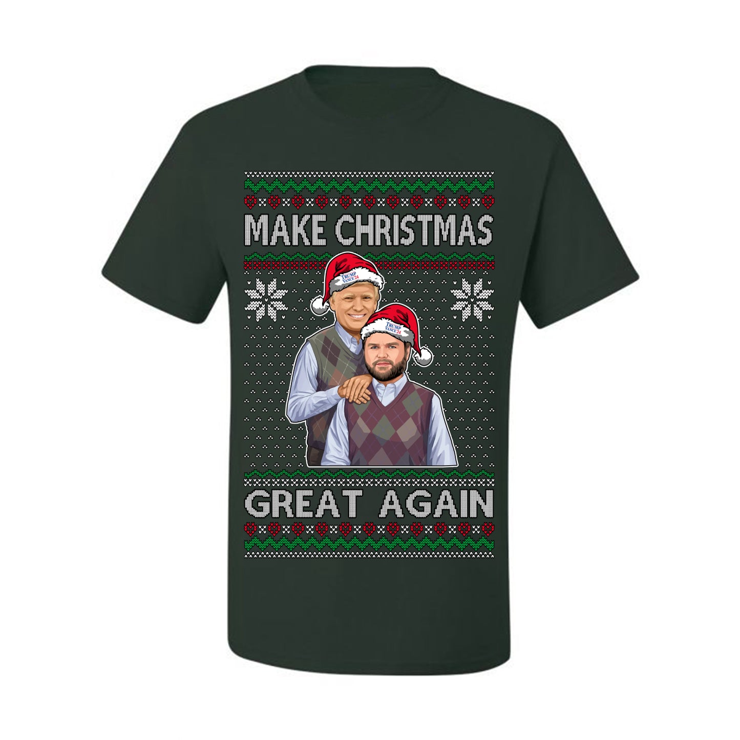 Make Christmas Great Again, MAGA Donald Trump JD Vance 2024, 2000s Comedy Movie Parody, Ugly Christmas Sweater Ugly Christmas Men's T-Shirt