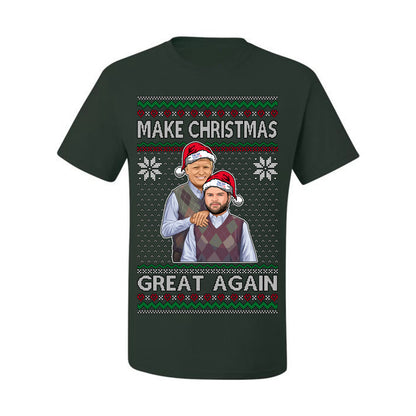 Make Christmas Great Again, MAGA Donald Trump JD Vance 2024, 2000s Comedy Movie Parody, Ugly Christmas Sweater Ugly Christmas Men's T-Shirt