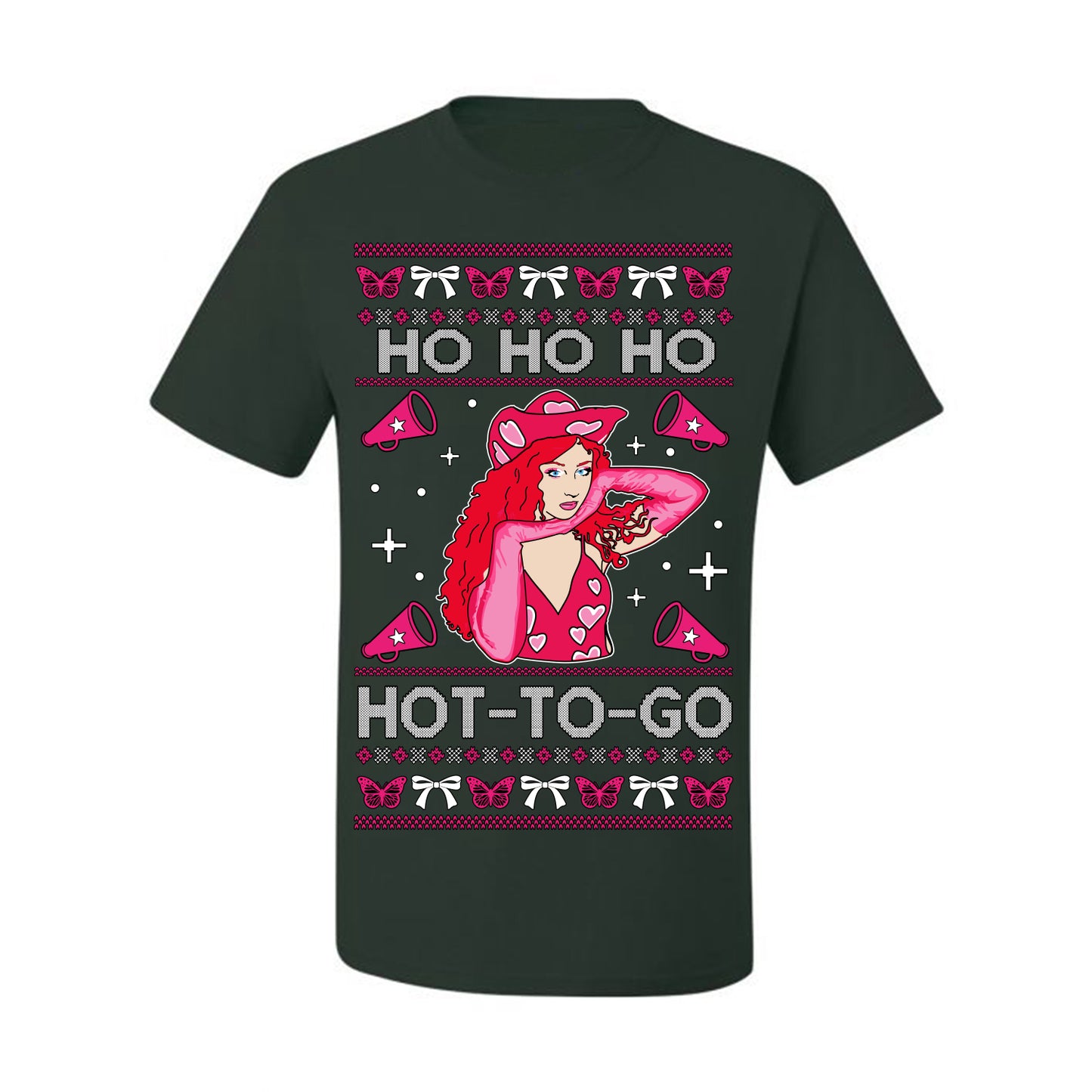Ho Ho Ho Hot to Go, Viral Midwest Princess Song Dance Pop Star Concert Tour Merch, Ugly Christmas Sweater Ugly Christmas Men's T-Shirt