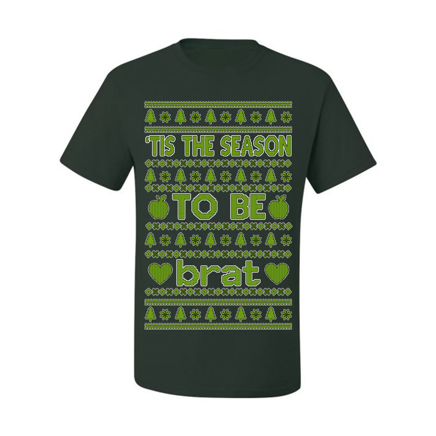 Tis the Season to Be Brat Green Text, Xmas Viral Meme Music Rave Concert Merch, Unisex Ugly Christmas Sweaters for Women Men Ugly Christmas Men's T-Shirt