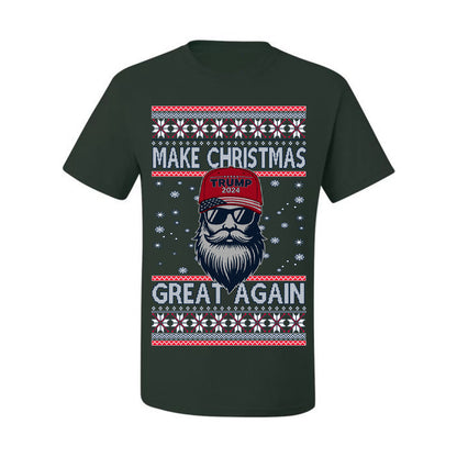 Make Christmas Great Again Trump Santa Claus 2024 MAGA,  Donald Trump JD Vance GOP Republican, Ugly Christmas Sweater Crewneck Sweatshirt Ugly Christmas Men's T-Shirt