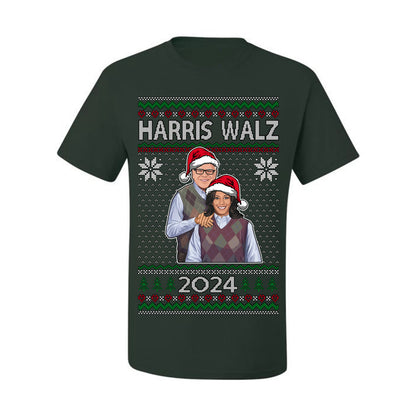 Kamala Harris Tim Walz 2024 Classic Movie Poster, Democrat Political Xmas Ugly Christmas Sweater Crewneck Sweatshirt Ugly Christmas Men's T-Shirt