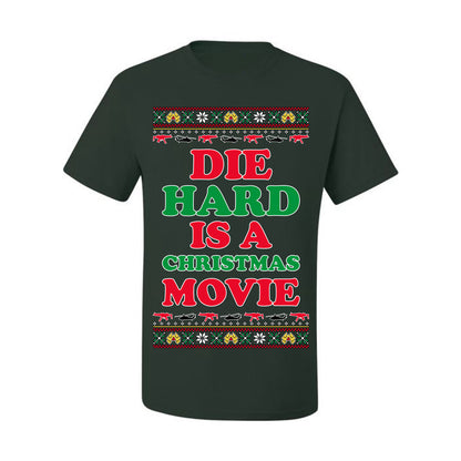 Die Hard is a Christmas Movie Classic, McClane Hans Nakatomi Plaza Xmas Party Holiday Movies, Ugly Christmas Sweater Crewneck Sweatshirt Ugly Christmas Men's T-Shirt