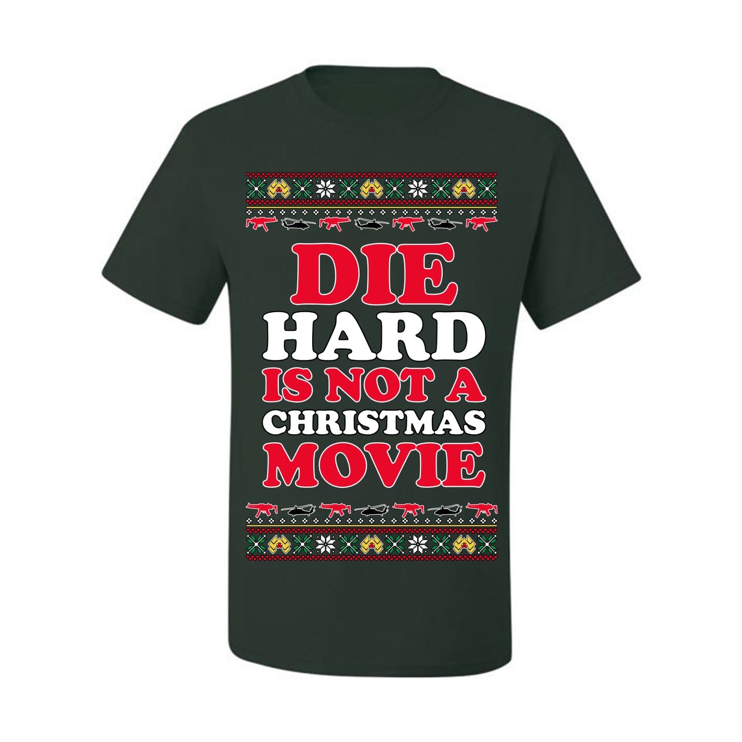 Die Hard is Not a Christmas Movie Classic, McClane Hans Nakatomi Plaza Xmas Party Holiday Movies, Ugly Christmas Sweater Crewneck Sweatshirt Ugly Christmas Men's T-Shirt