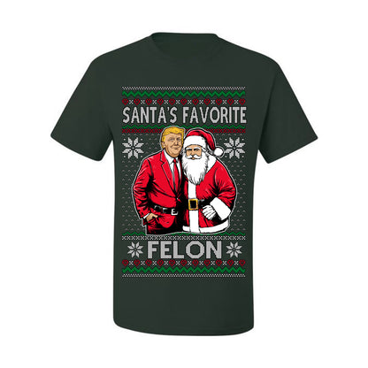 Santa's Favorite Felo,n Funny Donald Trump JD Vance 2024 MAGA Make America Great Again Xmas Santa Claus Funny Sweaters Gift Merch for Republicans, Ugly Christmas Sweater Ugly Christmas Men's T-Shirt