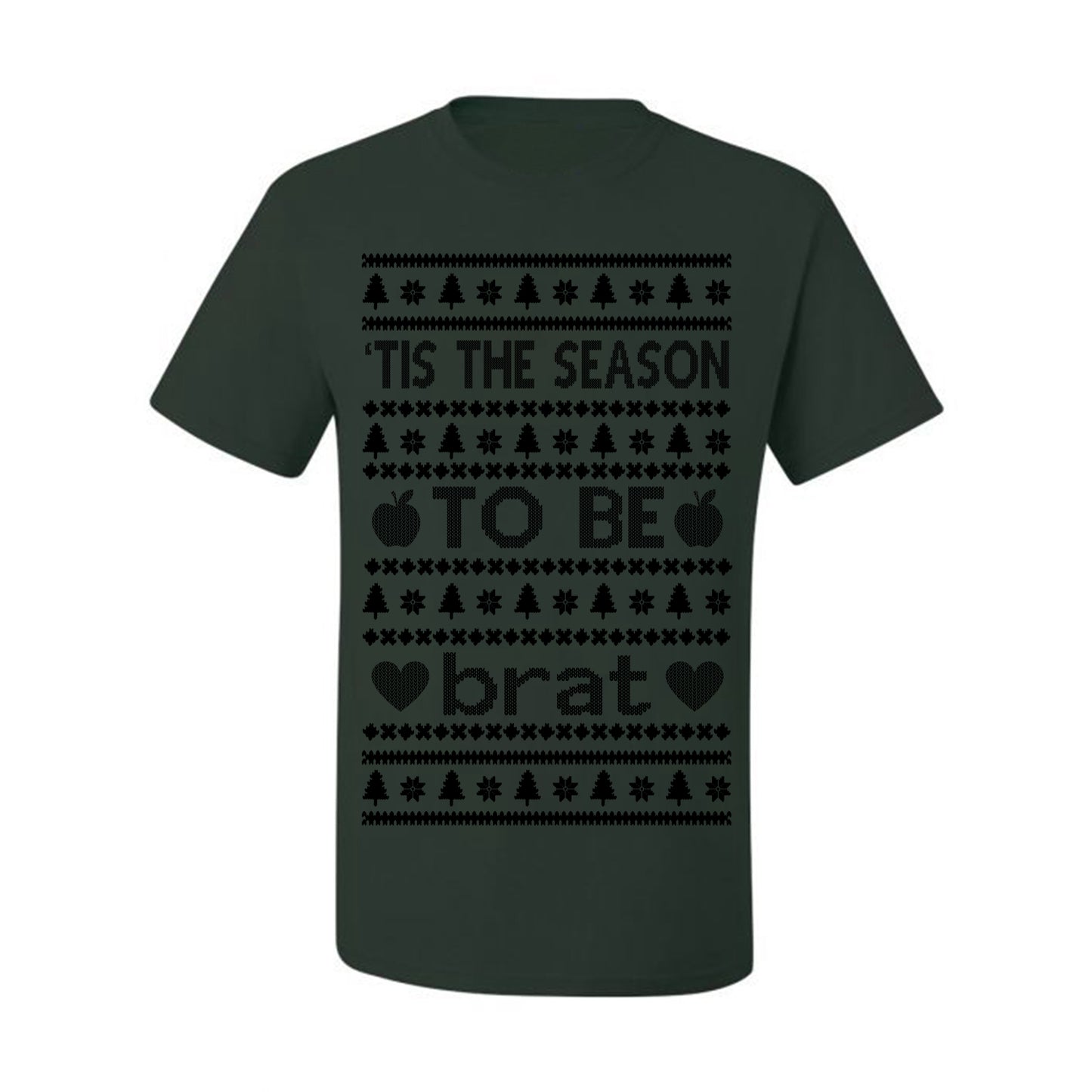 Tis the Season to Be Brat Dark Text, Xmas Viral Meme Music Rave Concert Merch, Unisex Ugly Christmas Sweaters for Women Men Ugly Christmas Men's T-Shirt