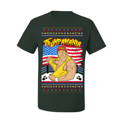 Trumpamania Funny Hogan 80s USA Wrestling Sports Parody, Donald Trump Vance 2024 Wrestler MAGA Make America Great Again, Ugly Christmas Sweater Ugly Christmas Men's T-Shirt