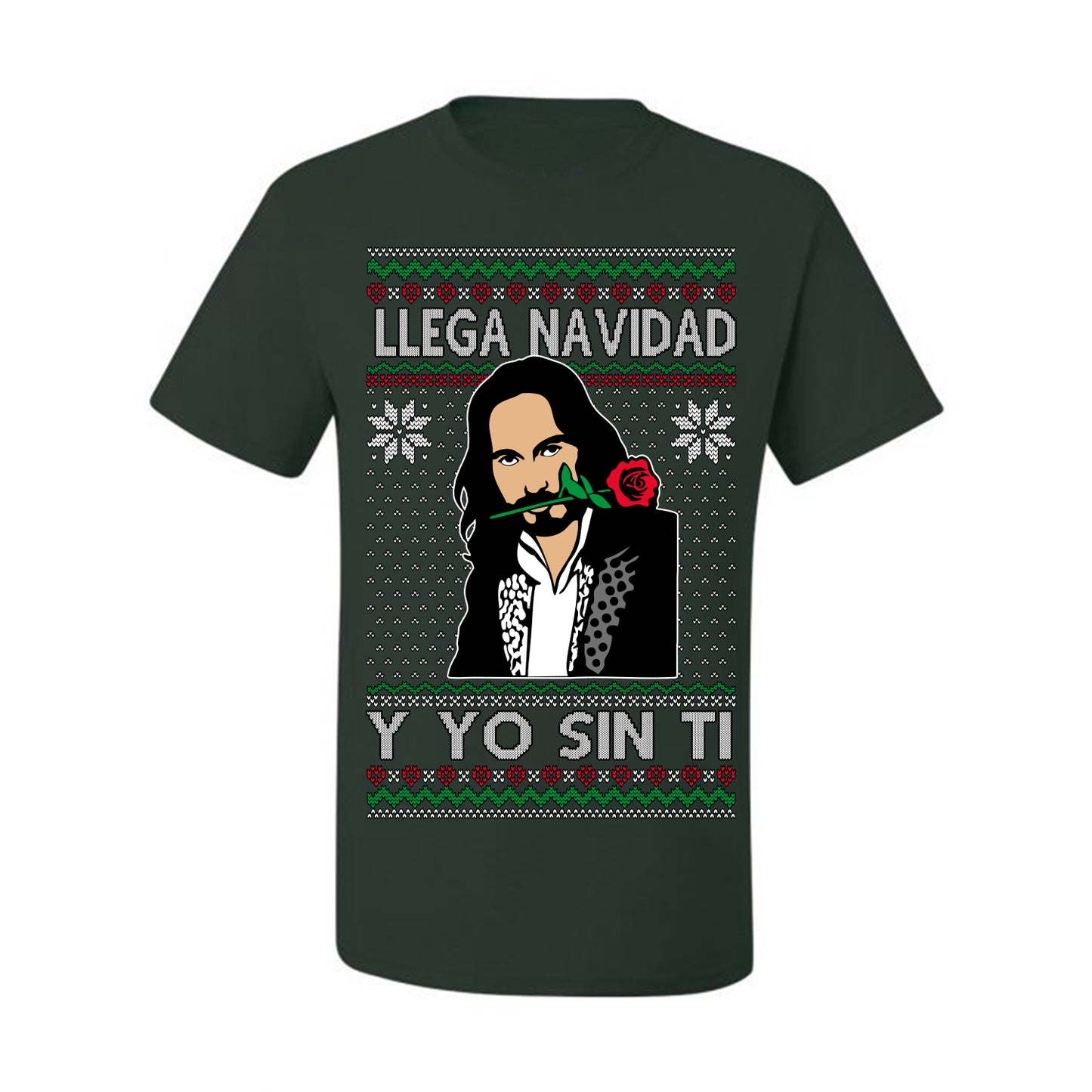 Llega Navidad Y Yo Sin Ti Christmas Is Coming, Marco Mexican Pop Star Mexico Music Michoacán Ugly Christmas Sweater Ugly Christmas Men's T-Shirt