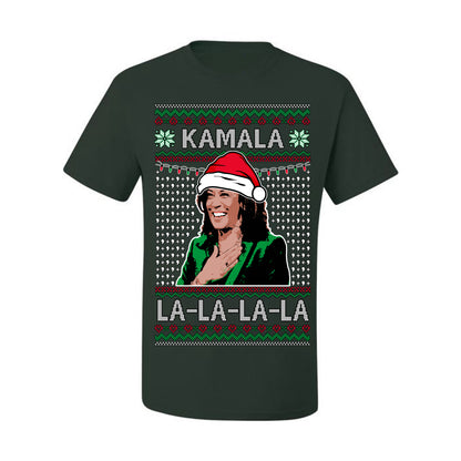 Kamala La La, Funny Kamala Harris Santa Hat Classic Xmas Song Carol Lyrics Winter Holiday, Ugly Christmas Sweater Ugly Christmas Men's T-Shirt