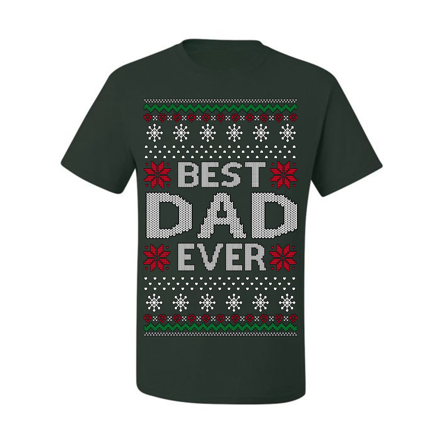 Best Dad Ever Classic Xmas Winter Holidays Ugly Christmas Sweater Ugly Christmas Men's T-Shirt