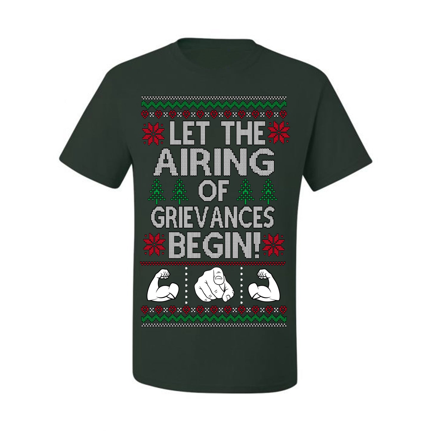 Let the Airing of Grievances Begin Funny TV Sitcom Festivus for the Rest of Us, Feats of Strength Iconic TV Quote Ugly Christmas Men's T-Shirt