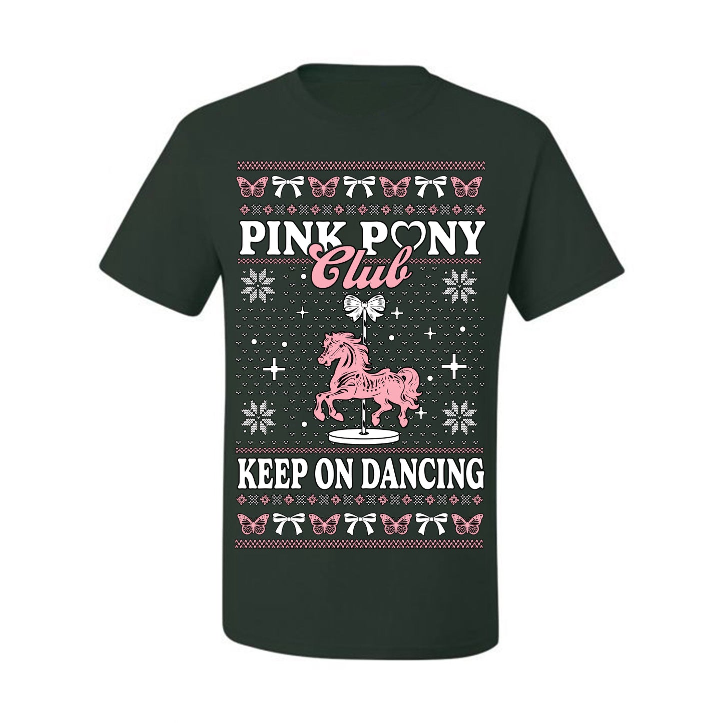 Pink Pony Club Pop Star Keep on Dancing, Iconic Music Concert Fan Merch Ugly Christmas Sweater Ugly Christmas Men's T-Shirt