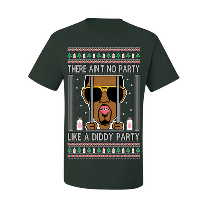 There Ain't No Party Like a Diddy Party, Viral Meme Trendy Baby Oil Crazy Parties Funny Classic Ugly Christmas Sweater Ugly Christmas Men's T-Shirt