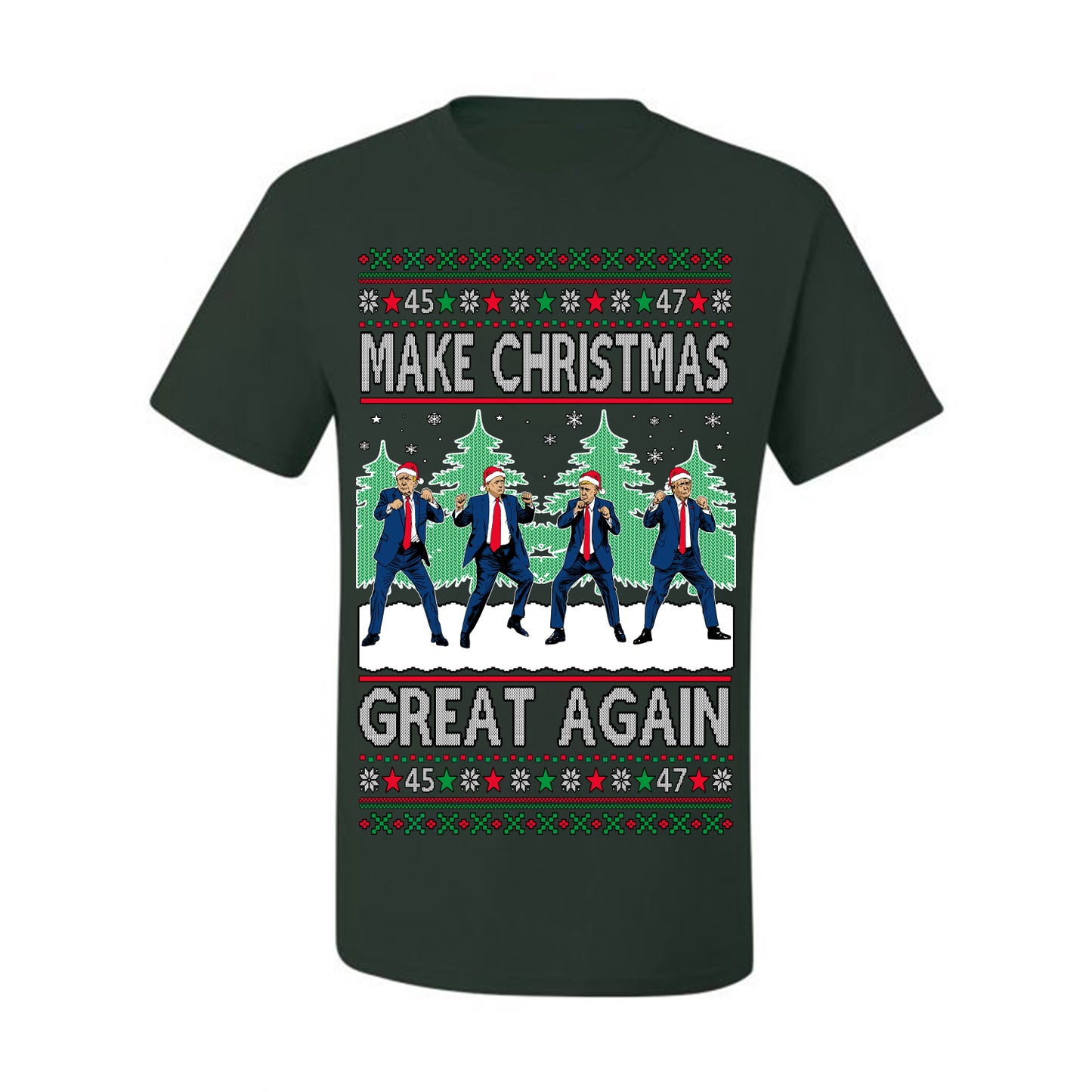Make Christmas Great Again Shimmy Dance USA President Ugly Christmas Sweater Ugly Christmas Men's T-Shirt