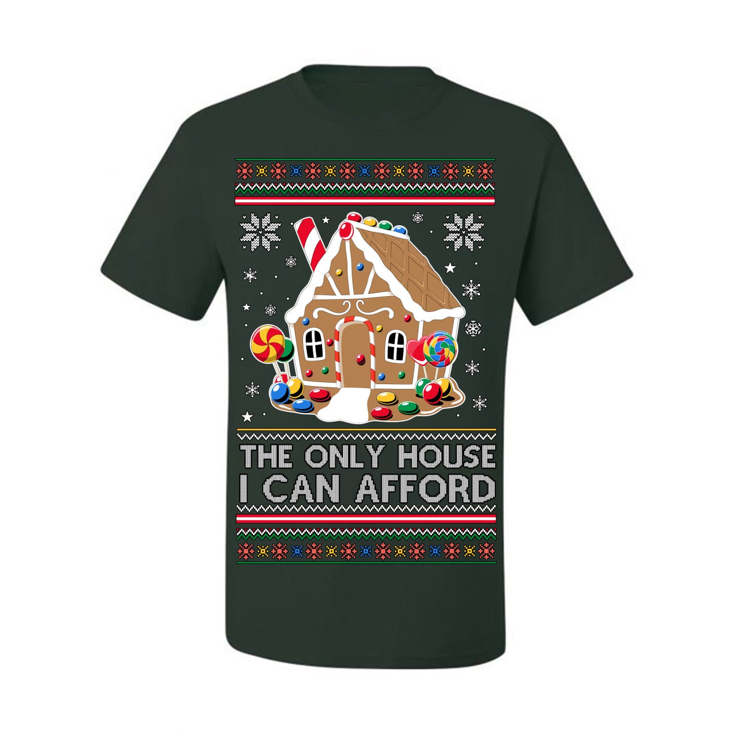 The Only House I Can Afford, Funny Viral Millennial Economy Market Retirement Meme Ugly Christmas Sweater Ugly Christmas Men's T-Shirt