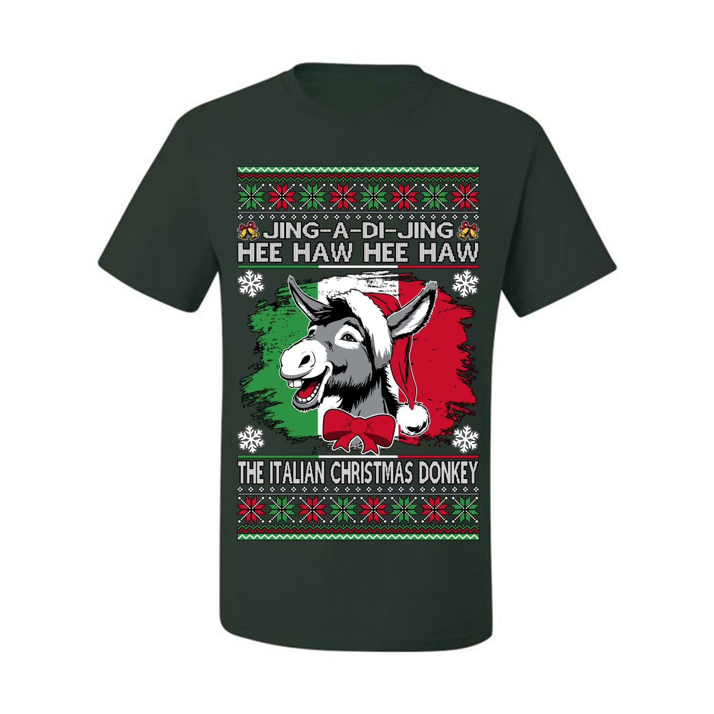 Jing a Di Jing Dominick the Italian Christmas Donkey, Classic New York Brooklyn Xmas Song Lyrics, Ugly Christmas Sweater Ugly Christmas Men's T-Shirt