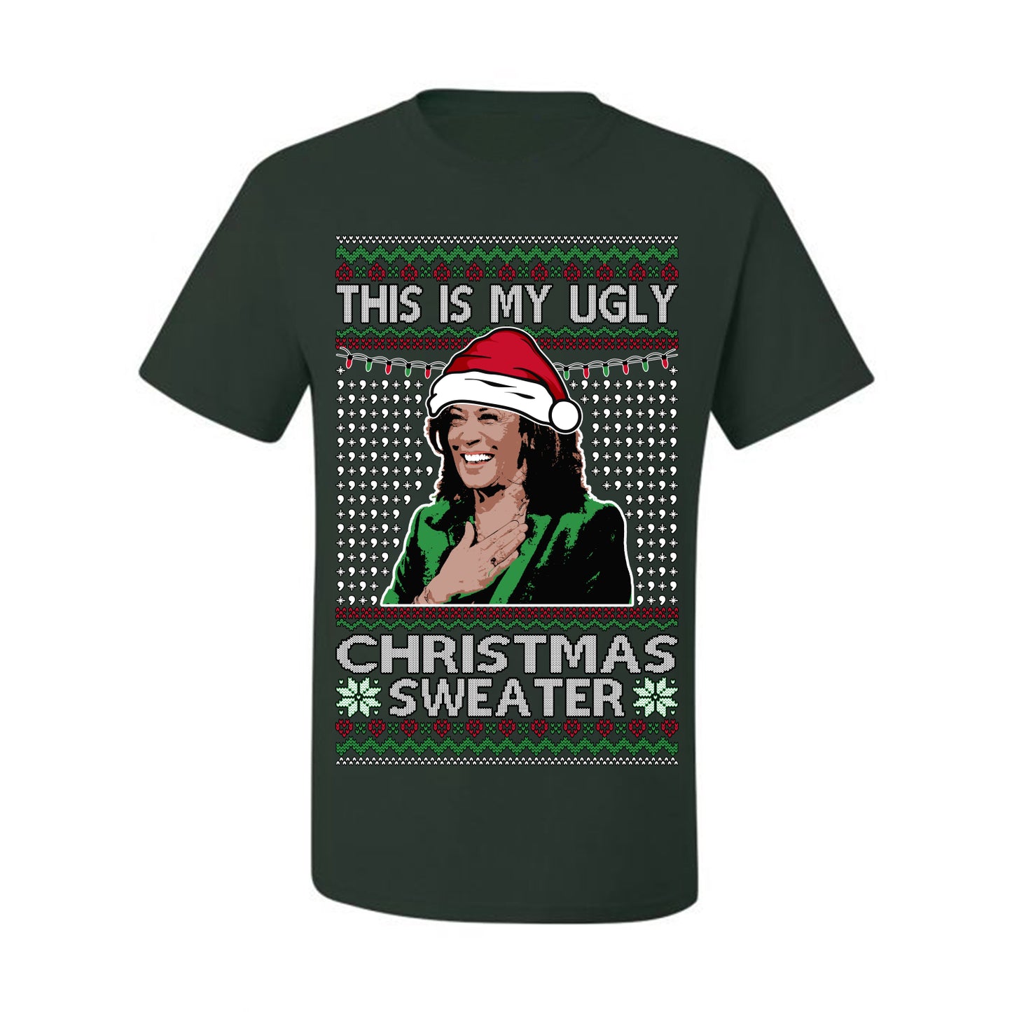 This Is My Ugly Sweater, Funny Santa Anti Kamala Harris, Political Ugly Christmas Sweater Ugly Christmas Men's T-Shirt
