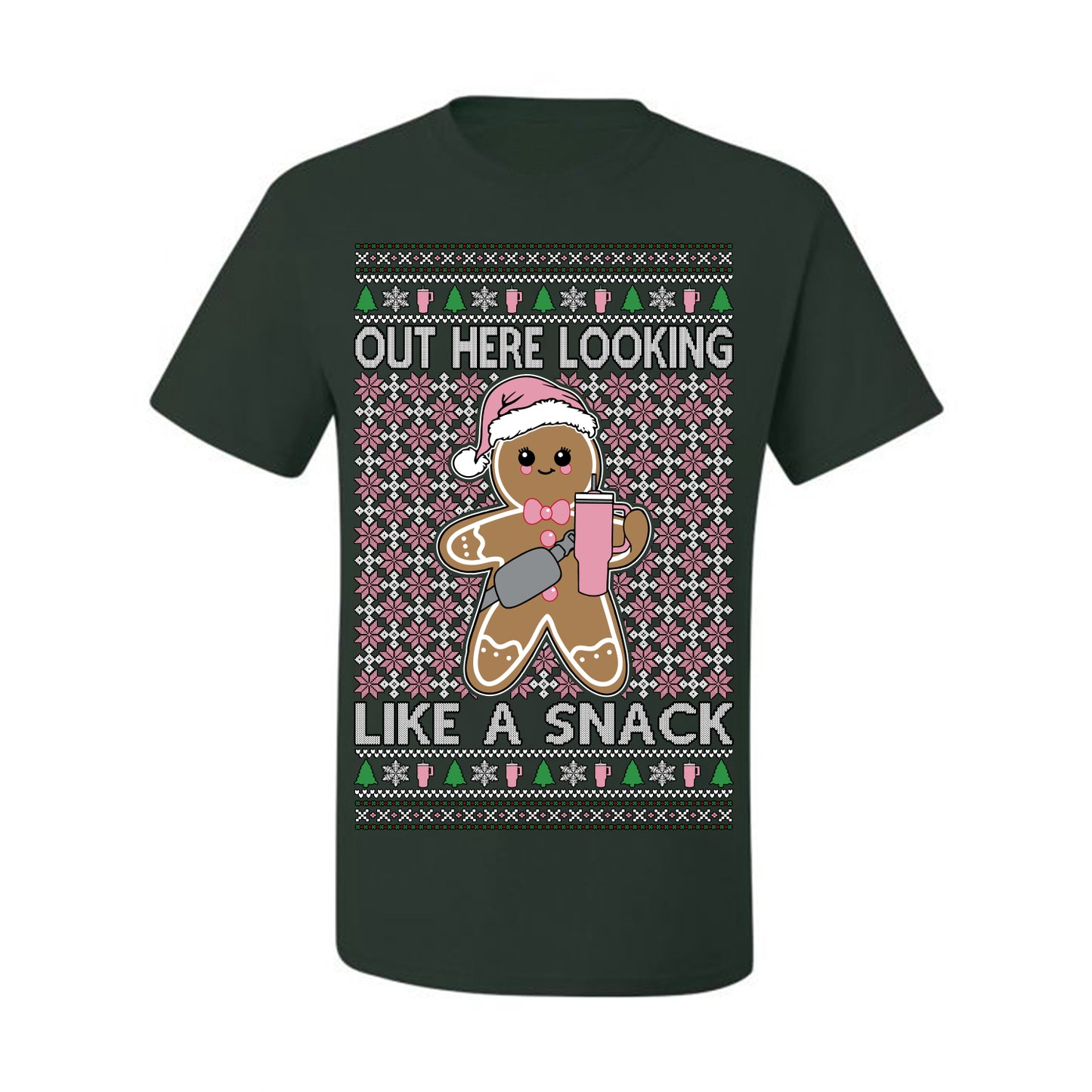 Out Here Looking Like a Snack Cute Xmas Cookie Ugly Christmas Sweater Ugly Christmas Men's T-Shirt
