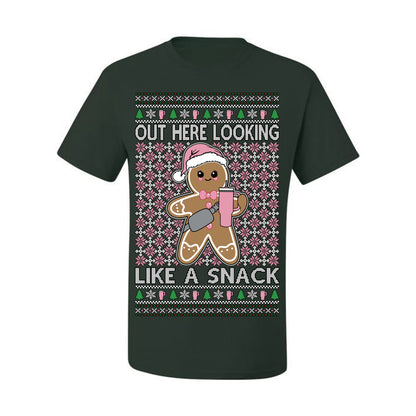 Out Here Looking Like a Snack Cute Xmas Cookie Ugly Christmas Sweater Ugly Christmas Men's T-Shirt