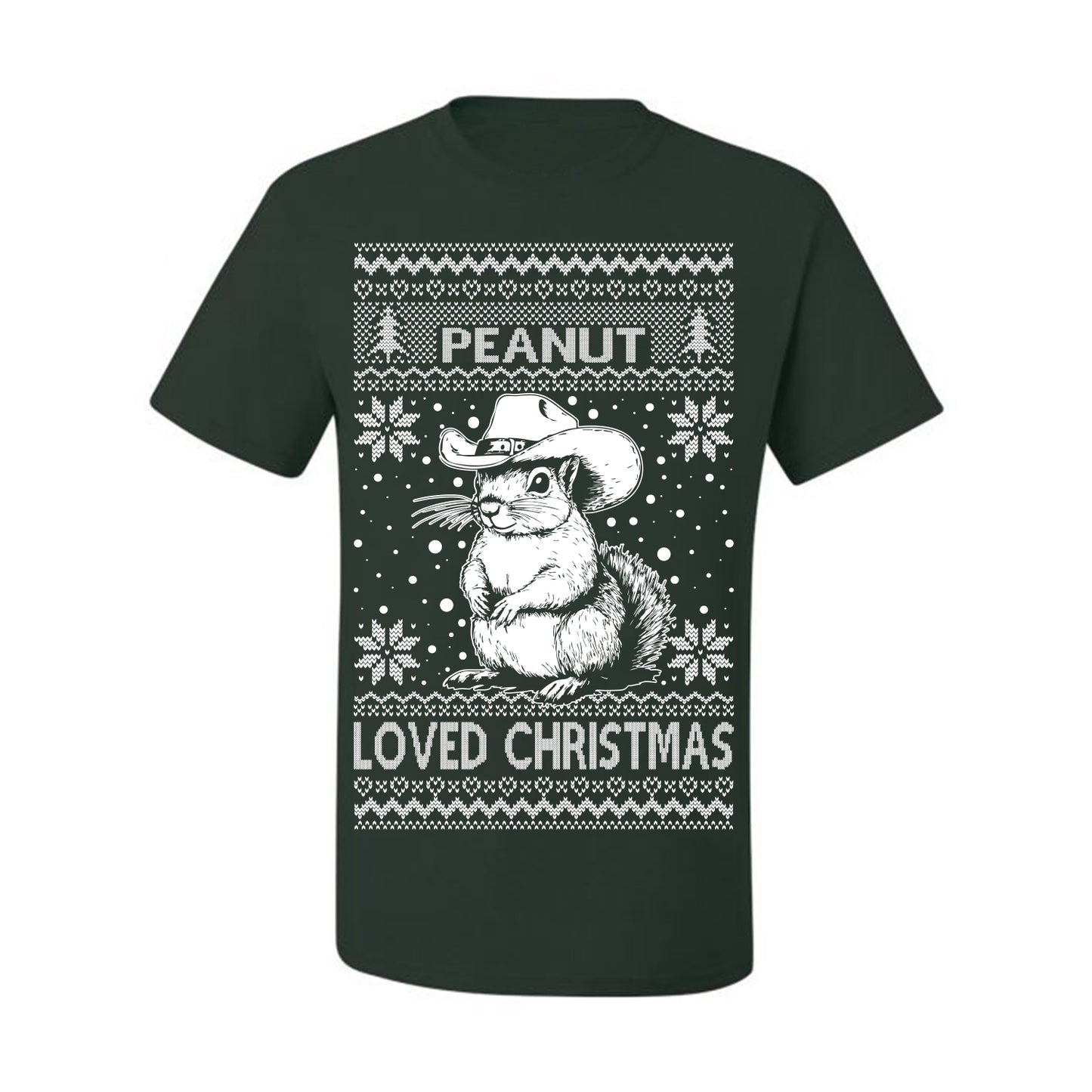 Peanut Loved Christmas, Funny Viral NYC New York Squirrel Meme Trending Save Our Pets Memes, Ugly Christmas Sweater Ugly Christmas Men's T-Shirt