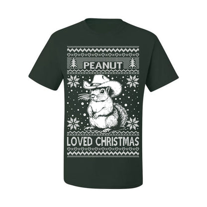 Peanut Loved Christmas, Funny Viral NYC New York Squirrel Meme Trending Save Our Pets Memes, Ugly Christmas Sweater Ugly Christmas Men's T-Shirt