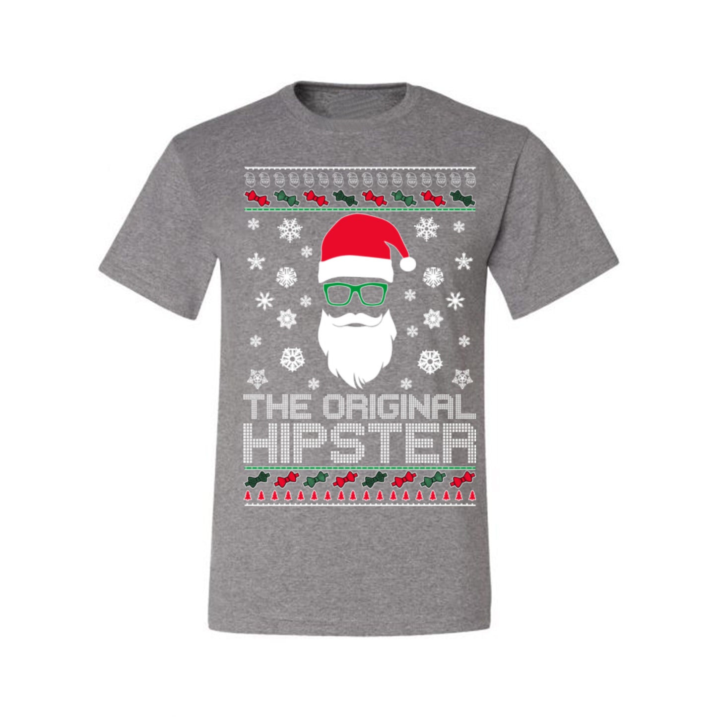 Santa Claus the Original Hipster, Funny IPAs Rim Glasses Hipsters Libs Viral Meme, Ugly Christmas Sweater Ugly Christmas Men's T-Shirt