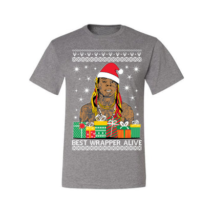 Best Wrapper Alive, Funny Hip Hop Music Tour Merch, Viral New Orleans NOLA Rapper Tune, Ugly Christmas Sweater Ugly Christmas Men's T-Shirt