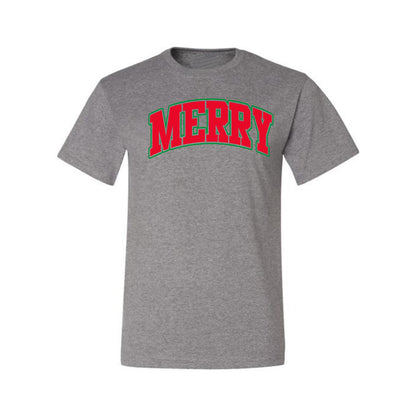 Merry | Cute Winter Holiday College Style Ugly Christmas Men's T-Shirt