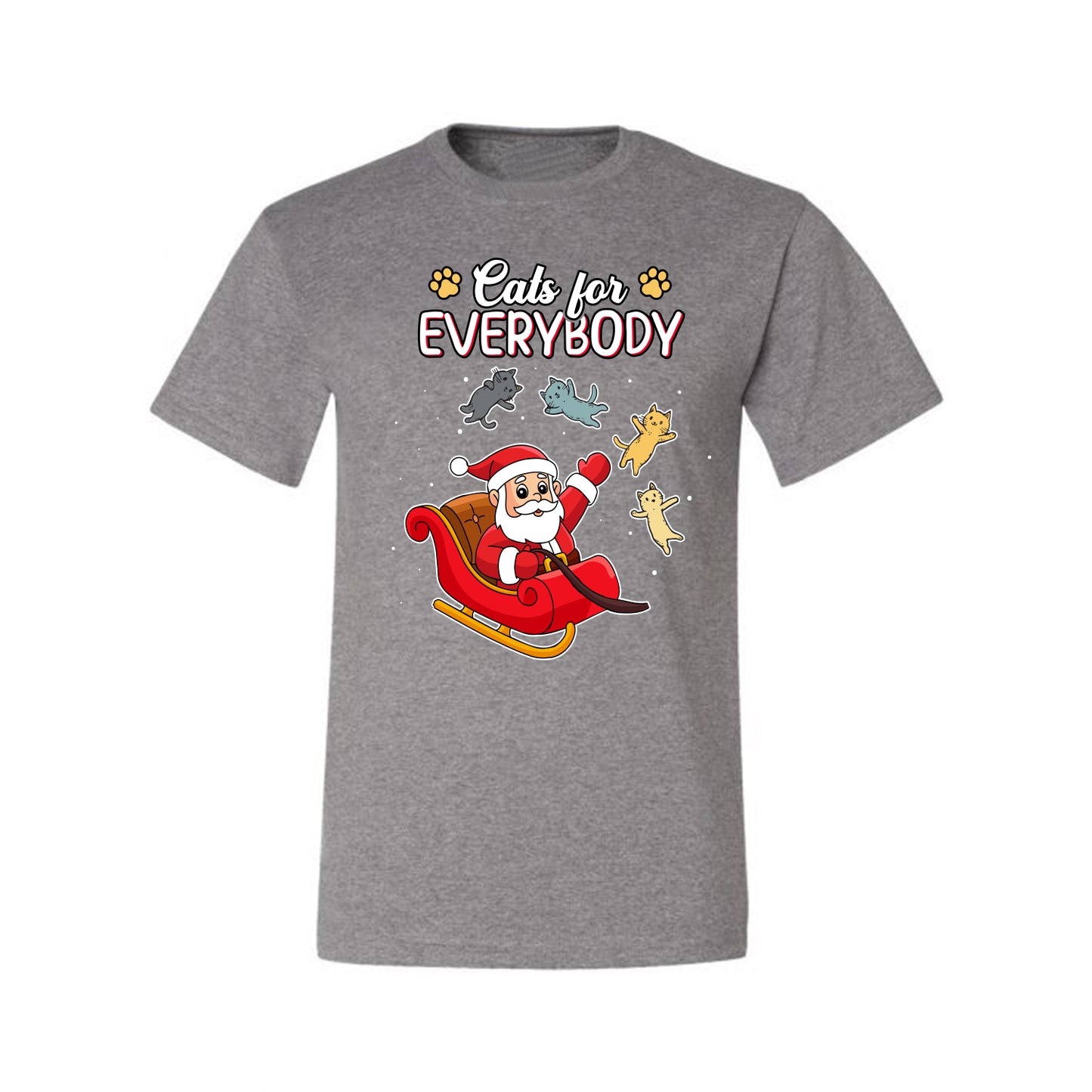 Cats for Everybody, Cute Santa Claus Santa's Sleigh Floating Space Cat  Ugly Christmas Men's T-Shirt