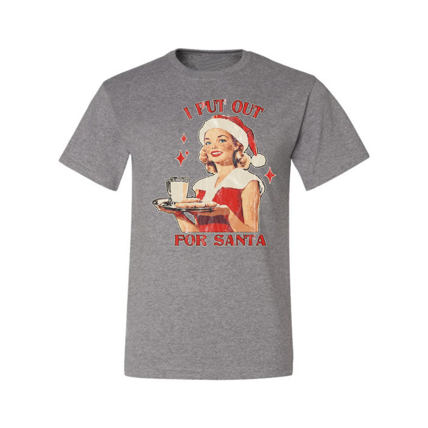 I Put Out For Santa | Funny Women Milk and Cookies Ugly Christmas Men's T-Shirt