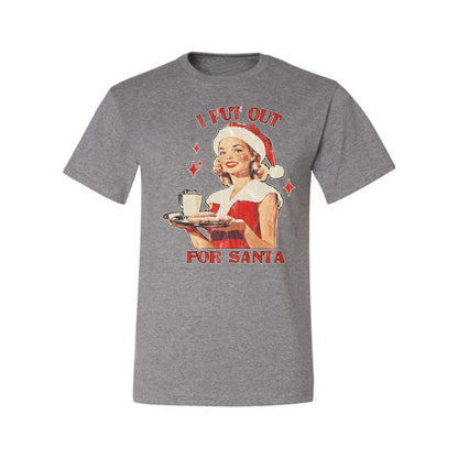 I Put Out For Santa | Funny Women Milk and Cookies Ugly Christmas Men's T-Shirt