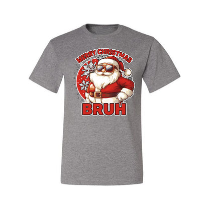 Merry Christmas Bruh | Funny Cool Santa Claus Sunglasses Trendy Hip Viral Meme Ugly Christmas Men's T-Shirt