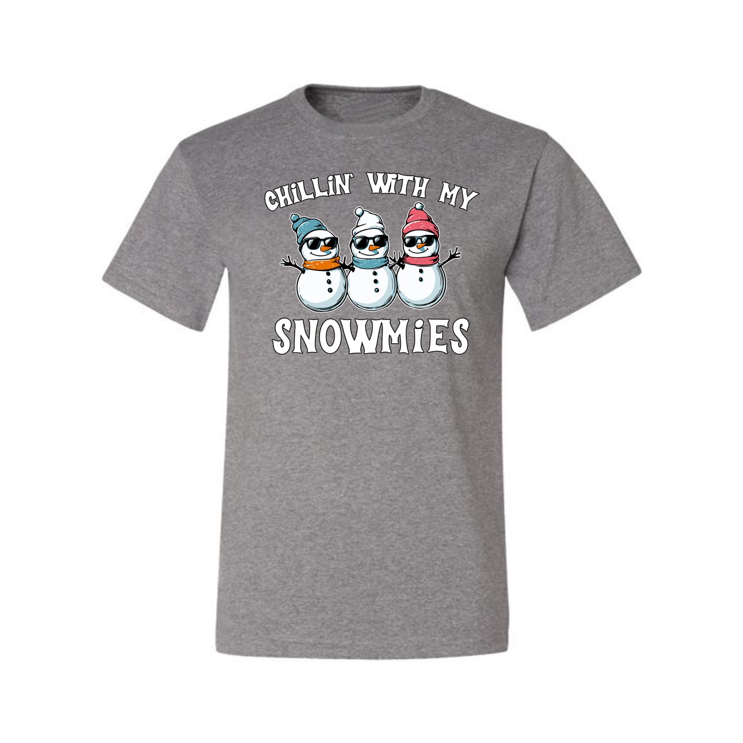 Chillin With My Snowmies, Funny Cute Snow Man Winter Holiday Snowman Homies  Ugly Christmas Men's T-Shirt