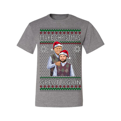 Make Christmas Great Again, MAGA Donald Trump JD Vance 2024, 2000s Comedy Movie Parody, Ugly Christmas Sweater Ugly Christmas Men's T-Shirt