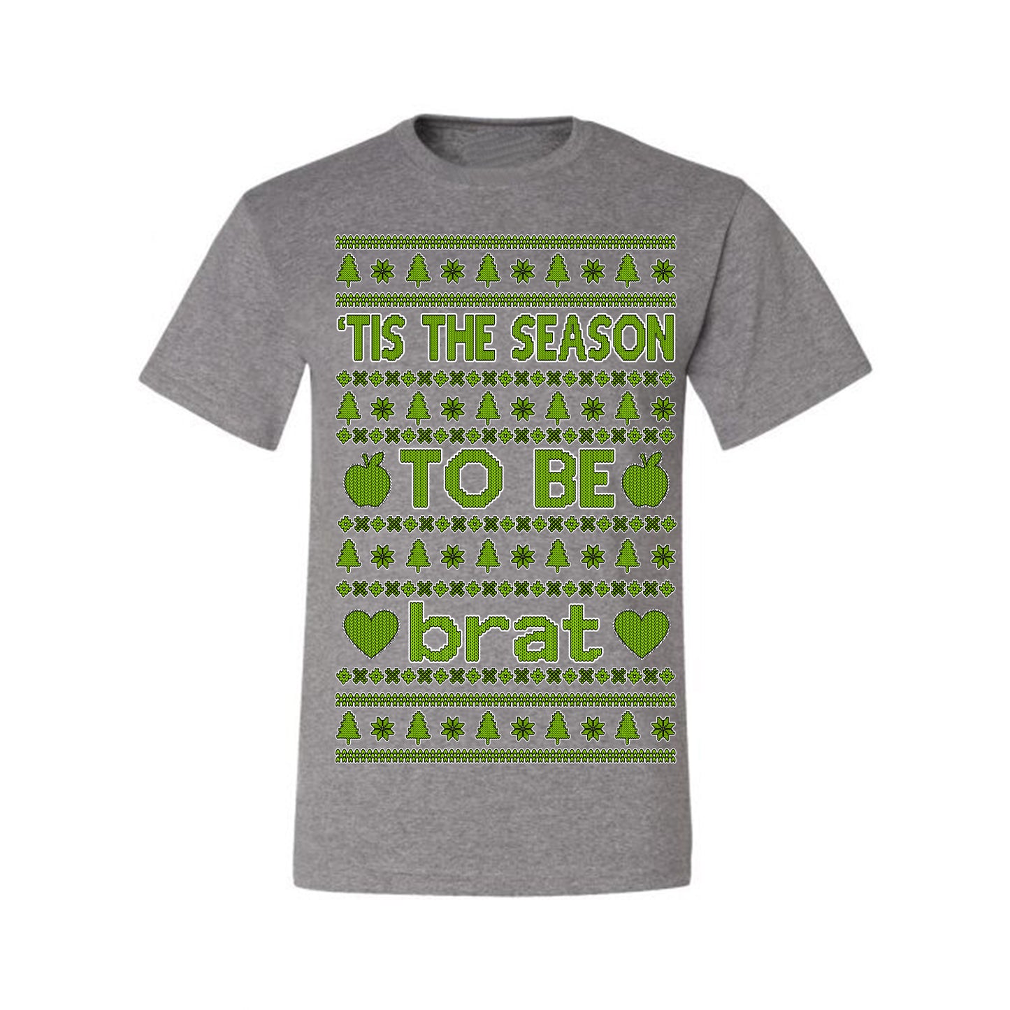 Tis the Season to Be Brat Green Text, Xmas Viral Meme Music Rave Concert Merch, Unisex Ugly Christmas Sweaters for Women Men Ugly Christmas Men's T-Shirt