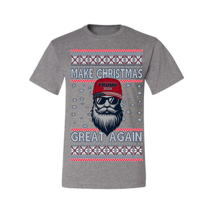 Make Christmas Great Again Trump Santa Claus 2024 MAGA,  Donald Trump JD Vance GOP Republican, Ugly Christmas Sweater Crewneck Sweatshirt Ugly Christmas Men's T-Shirt