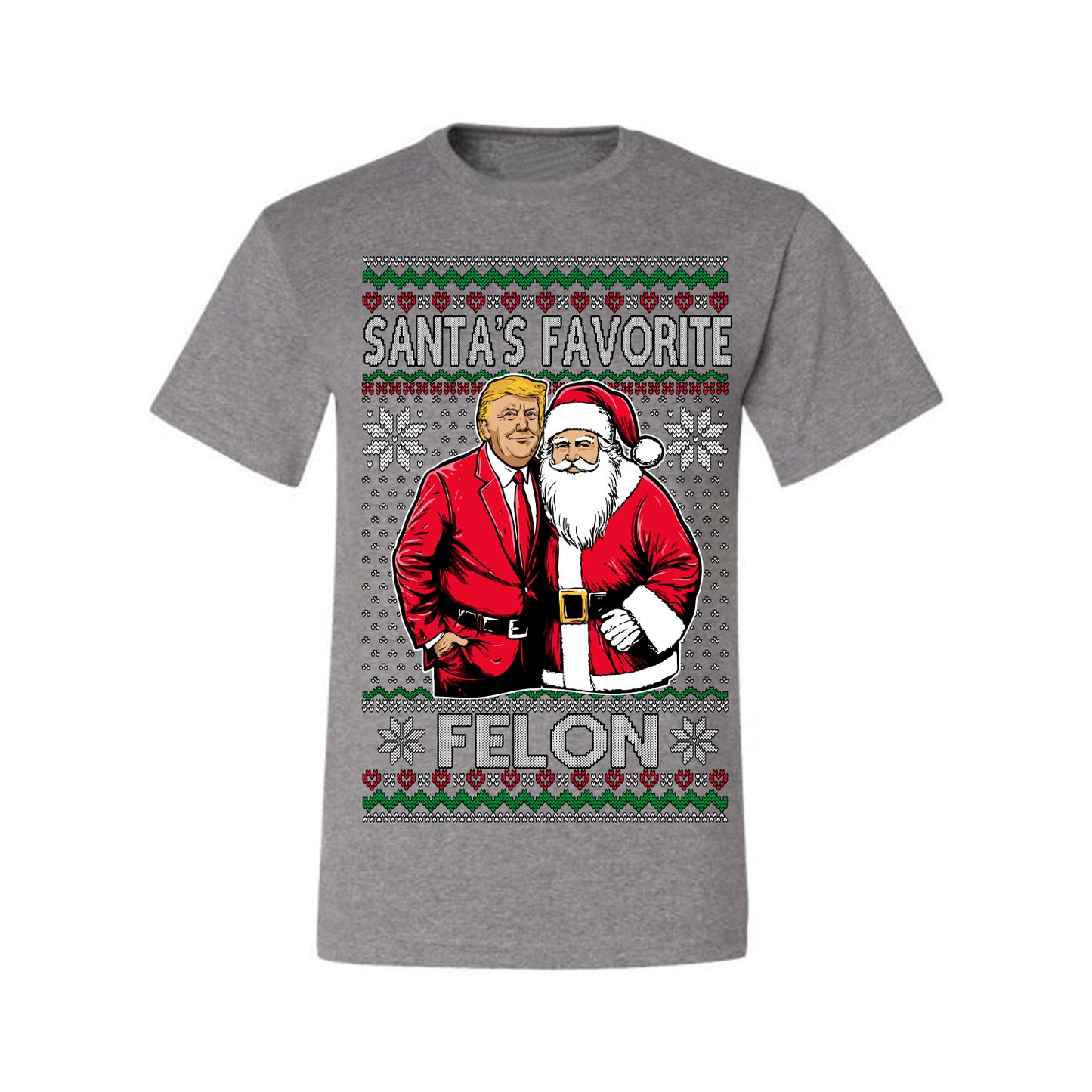 Santa's Favorite Felo,n Funny Donald Trump JD Vance 2024 MAGA Make America Great Again Xmas Santa Claus Funny Sweaters Gift Merch for Republicans, Ugly Christmas Sweater Ugly Christmas Men's T-Shirt