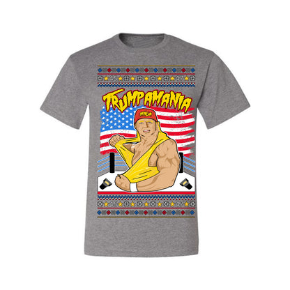 Trumpamania Funny Hogan 80s USA Wrestling Sports Parody, Donald Trump Vance 2024 Wrestler MAGA Make America Great Again, Ugly Christmas Sweater Ugly Christmas Men's T-Shirt