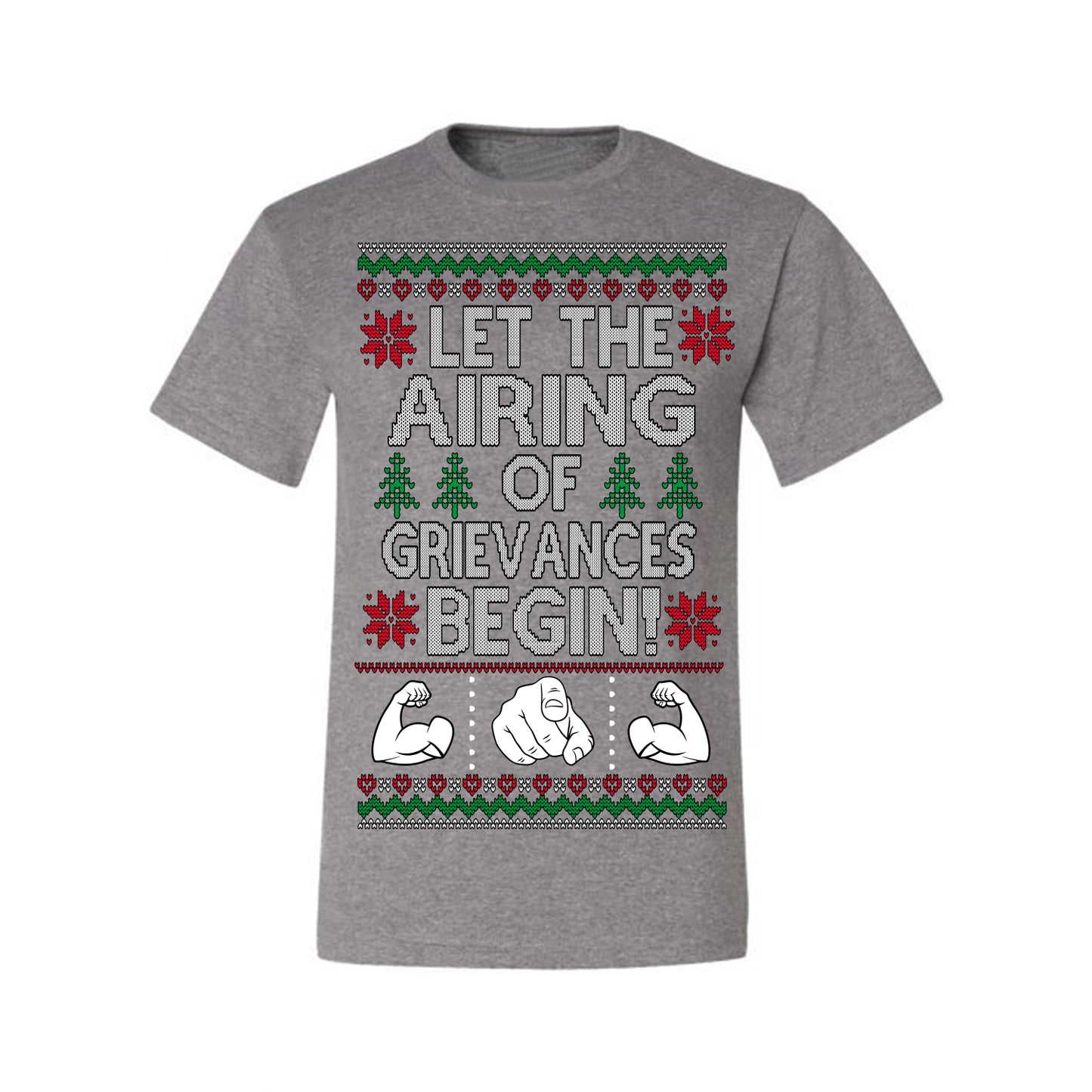 Let the Airing of Grievances Begin Funny TV Sitcom Festivus for the Rest of Us, Feats of Strength Iconic TV Quote Ugly Christmas Men's T-Shirt