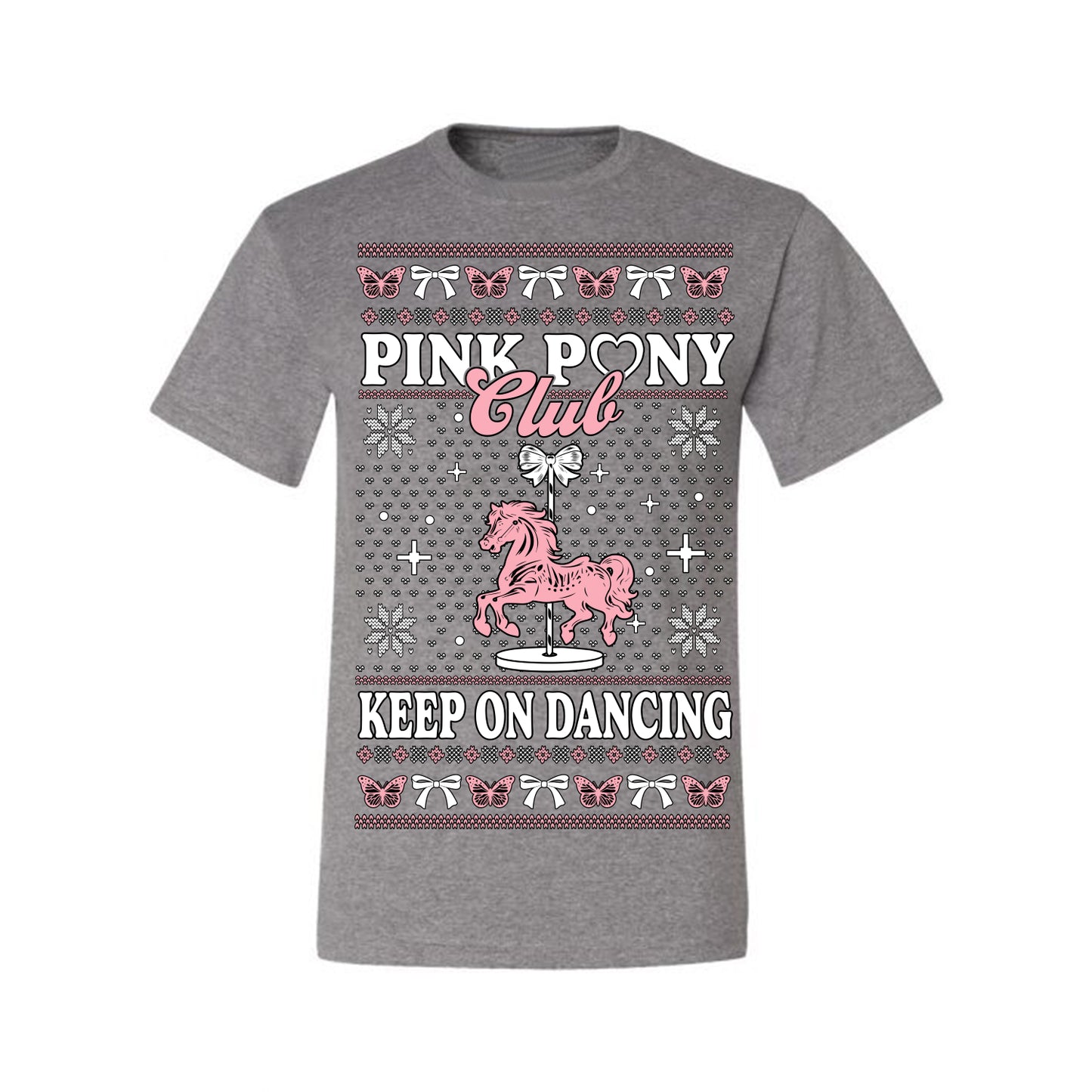 Pink Pony Club Pop Star Keep on Dancing, Iconic Music Concert Fan Merch Ugly Christmas Sweater Ugly Christmas Men's T-Shirt