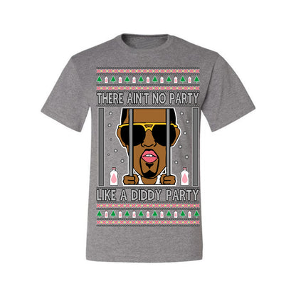 There Ain't No Party Like a Diddy Party, Viral Meme Trendy Baby Oil Crazy Parties Funny Classic Ugly Christmas Sweater Ugly Christmas Men's T-Shirt