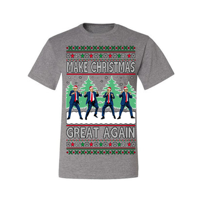 Make Christmas Great Again Shimmy Dance USA President Ugly Christmas Sweater Ugly Christmas Men's T-Shirt
