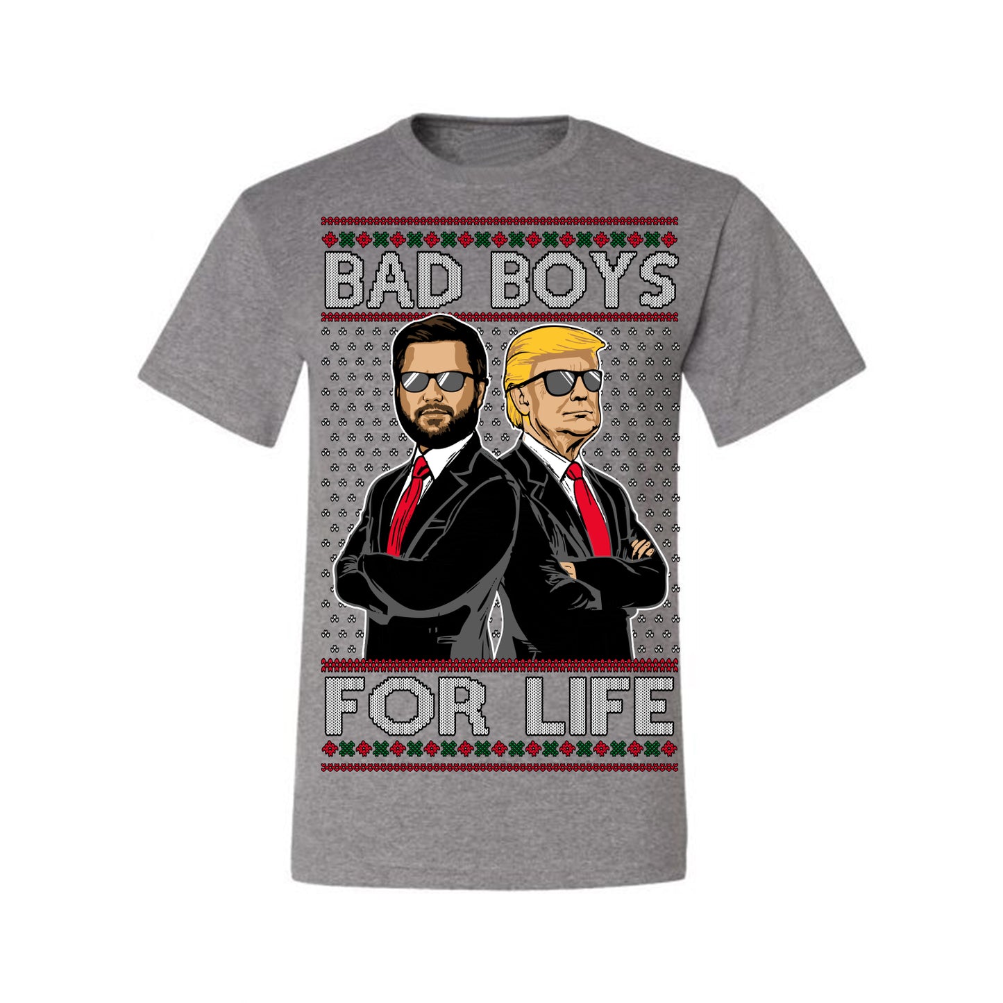 Bad Boys for Life Donald Trump JD Vance, MAGA Make America Great Again 2024, 90s Comedy Movie Parody Ugly Christmas Sweater Ugly Christmas Men's T-Shirt