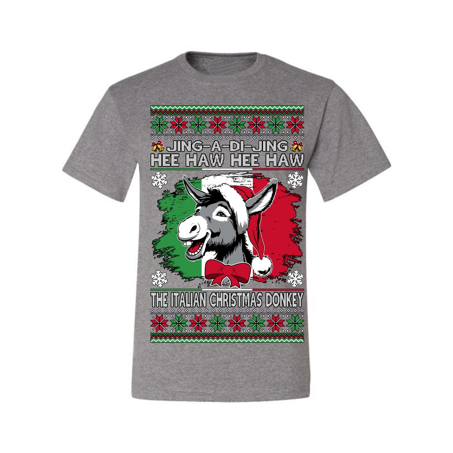 Jing a Di Jing Dominick the Italian Christmas Donkey, Classic New York Brooklyn Xmas Song Lyrics, Ugly Christmas Sweater Ugly Christmas Men's T-Shirt