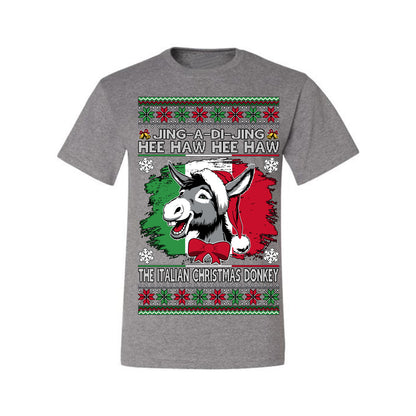 Jing a Di Jing Dominick the Italian Christmas Donkey, Classic New York Brooklyn Xmas Song Lyrics, Ugly Christmas Sweater Ugly Christmas Men's T-Shirt